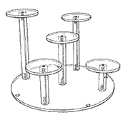 Round Base Risers: 5 pedestals (Acrylic)