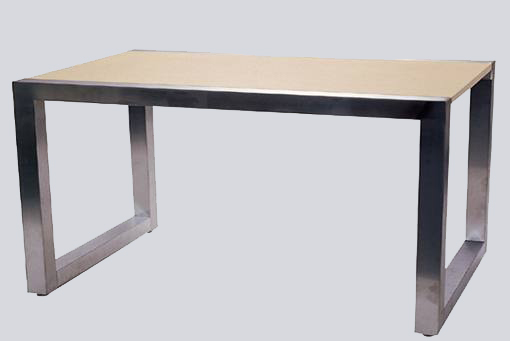 Large Satin Chrome 60" Long Table